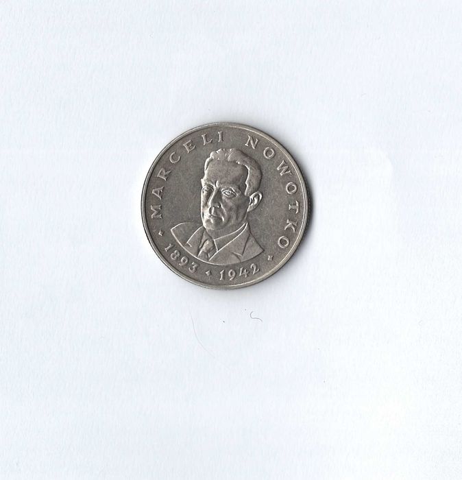 20zł z roku 1974 Marceli Nowotko ze znakiem mennicy