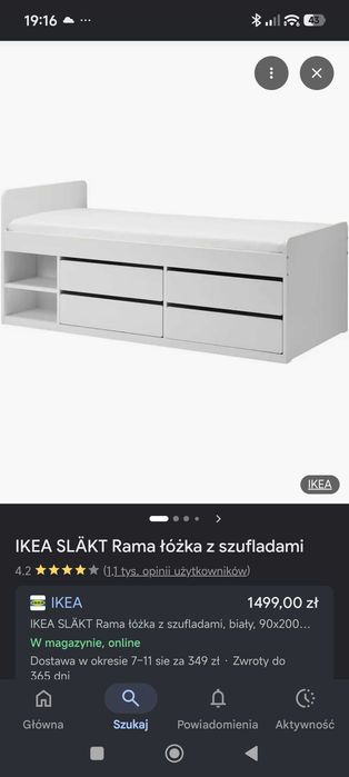 Sprzedam łóżko IKEA SLAKT - odbiór osobisty