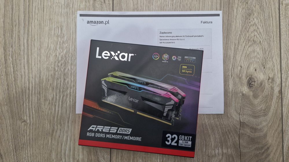 Pamięć Lexar Ares RGB DDR5 2x 16 GB 7200 MHz CL34 NOWA