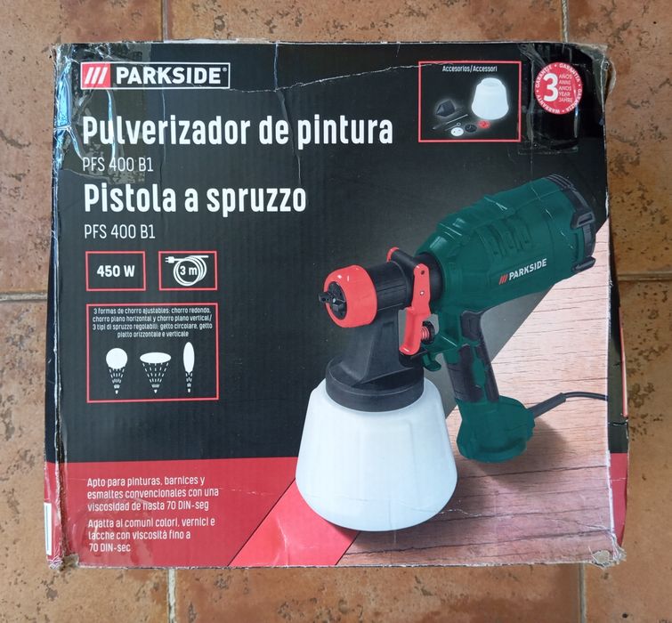 Pistola de pintura elétrica Parkside nova