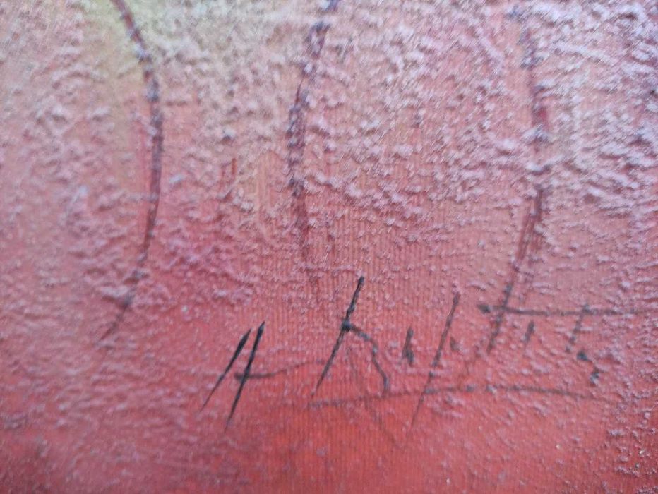 Pintura Tribal em Tela c/ Assinatura (80x80x4cm)