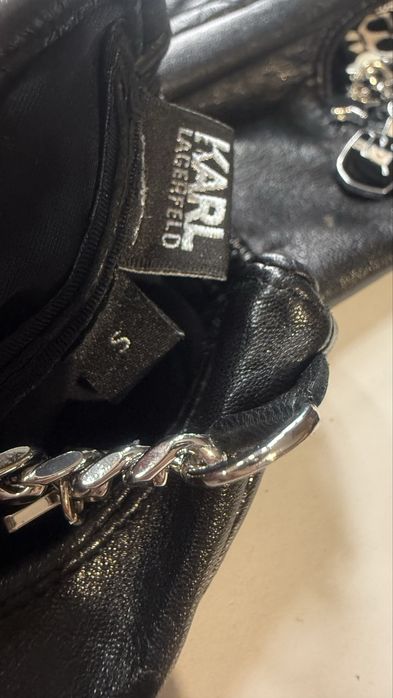 Rękawiczki bez palców czarne Karl Lagerfeld S