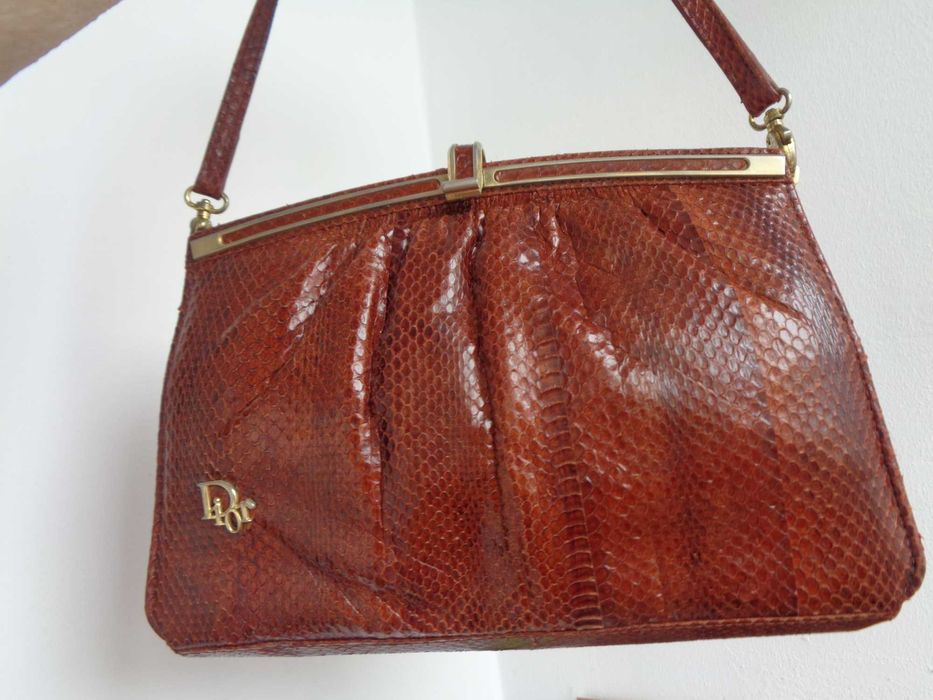 сумочка Dior нат шкіра рептилії 1970ті 24*18см