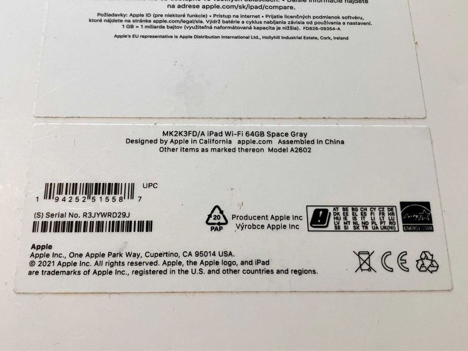 IPad 9, 64GB, SpaceGray, Model A2602