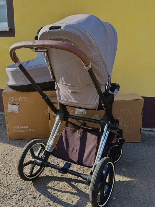 Коляска 2 В 1 Cybex Priam Platinum Lux Шасі Chrome Brown