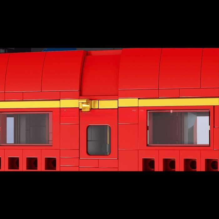 Klocki 2086 el. Ruchomy pociąg lokomotywa Mould King 12010