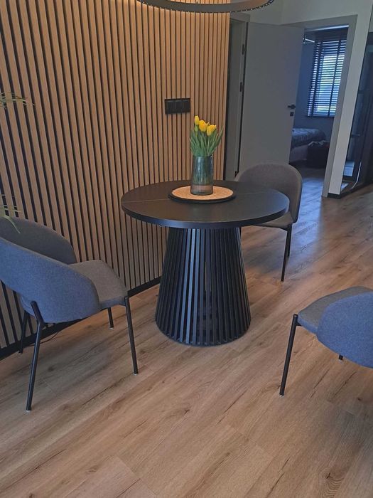 Stół rozkładany czarny lamele LOFT