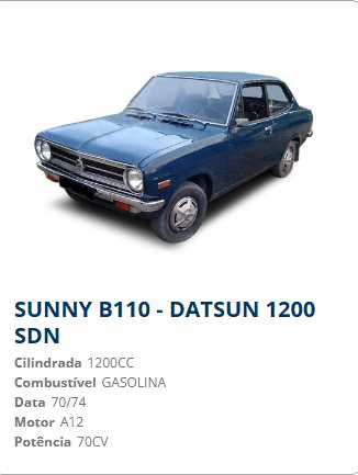 Datsun 1200 peças Novas-Usadas