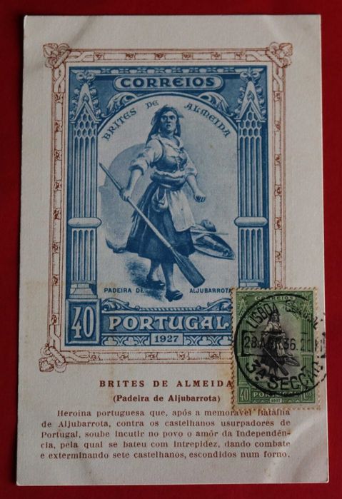 Brites de Almeida Padeira de Aljubarrota 1936 c/selo igual