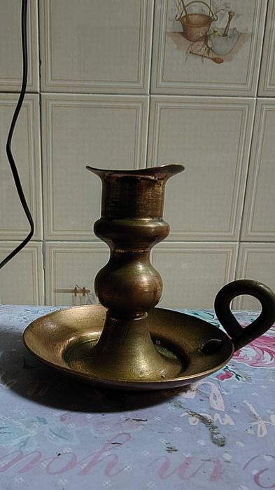 Porta vela e jarro em cobre - vintage