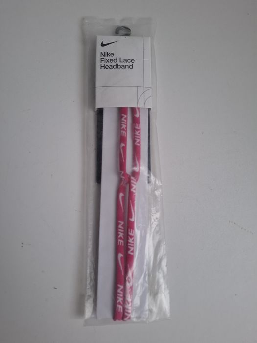 Nike Fixed Lace Headband opaska do włosów  różowa