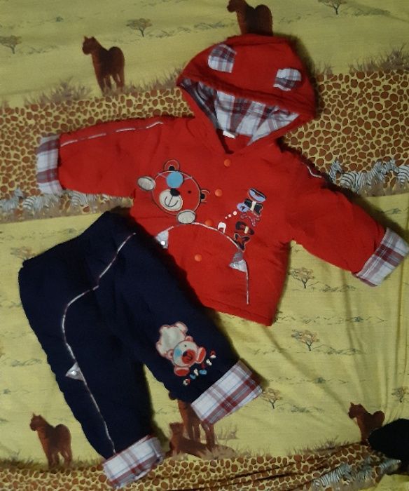 Детский демисезонный костюм, куртка и штаны, 12-24 мес