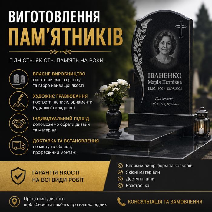 Пам’ятники з граніту під замовлення