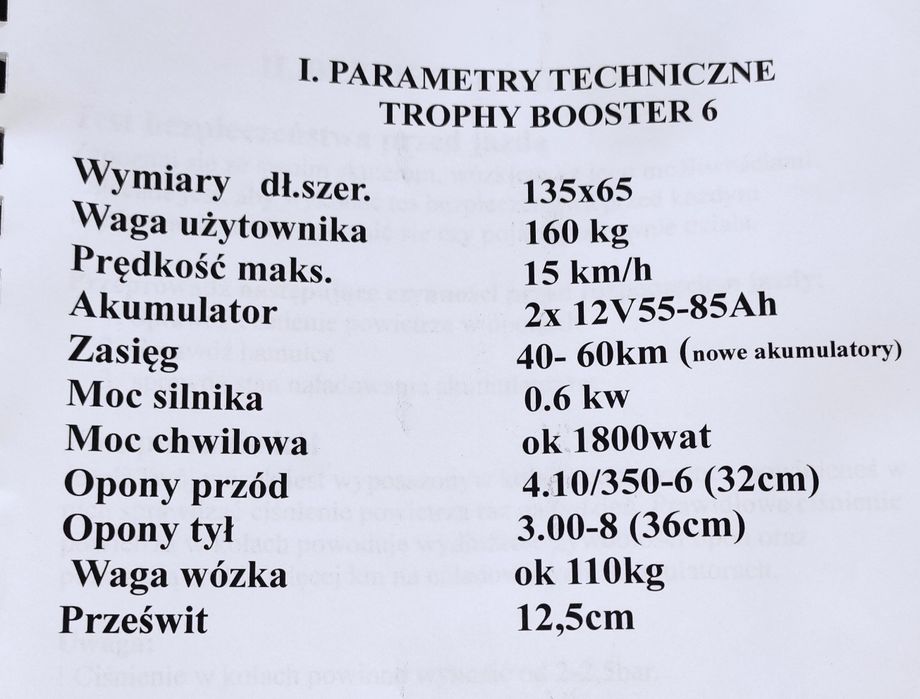Wózek elektryczny TROPHY BOOSTER 6