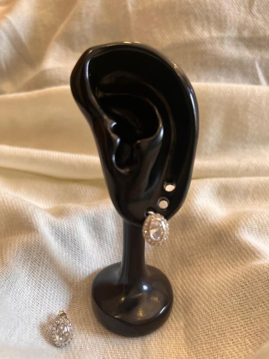 Brinco zirconia folheado prata 925, semijoia de qualidade.