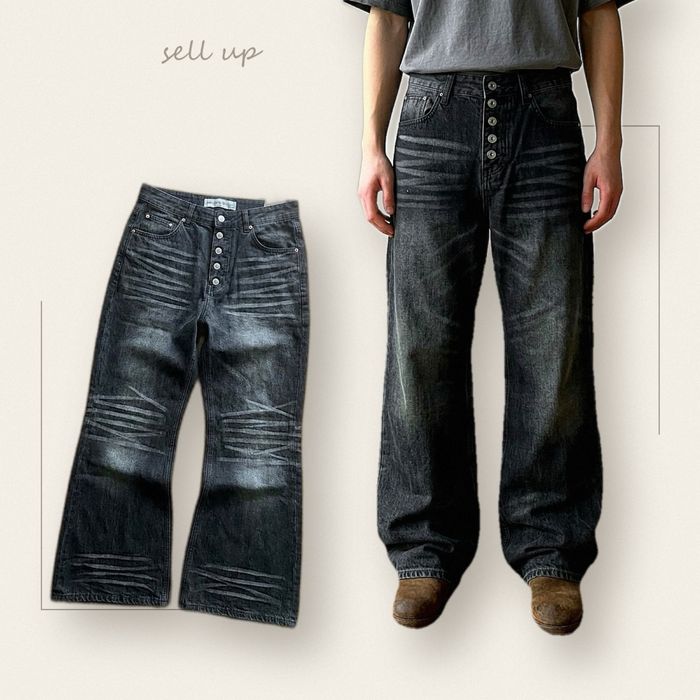 Джинси flared jeans з гудзиками дрип baggy drip archive opium