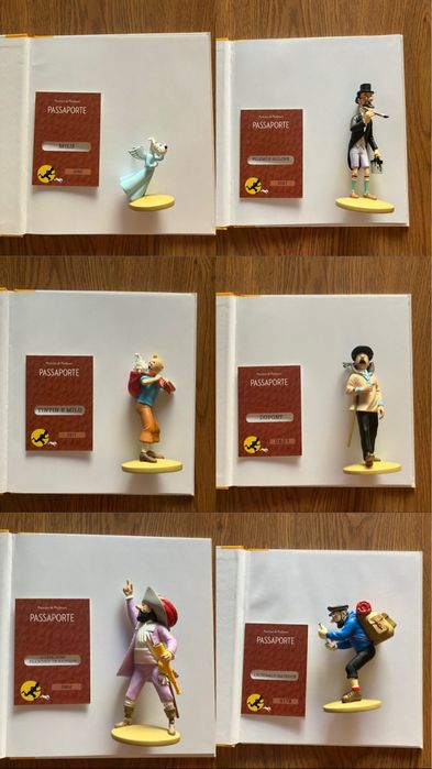 12 Figuras coleção Tintin com passaporte