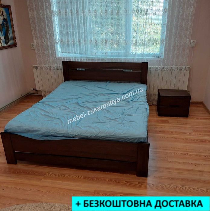 Купити ліжко з дерева. Двоспальне дерев'яне ліжко з бука. Ліжко з шухлядами. Кровать деревянная двуспальная. Ліжко 90,120,140,160,180х200. Доставка