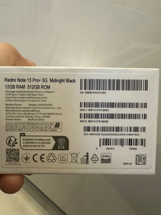 Телефон Xiaomi Redmi Note 13Pro+5G 12/512