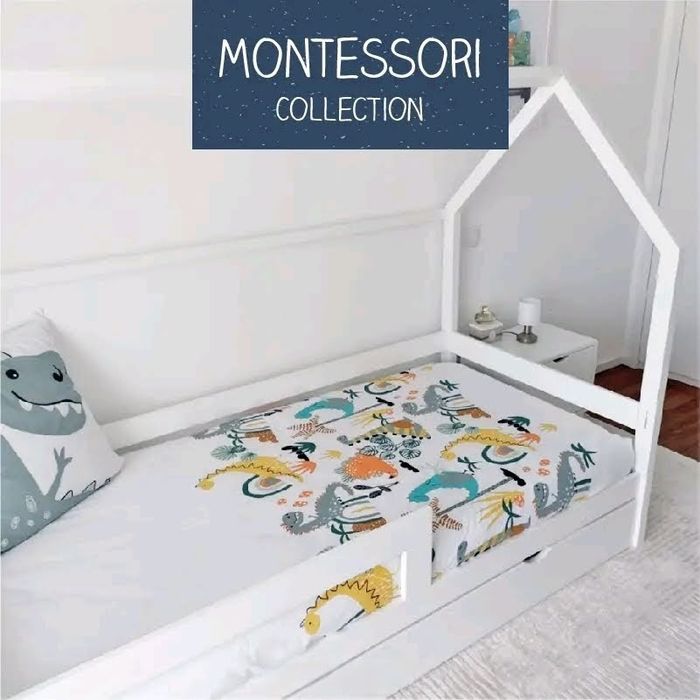 Cama de Criança Casinha baseada no método Montessori com colchão