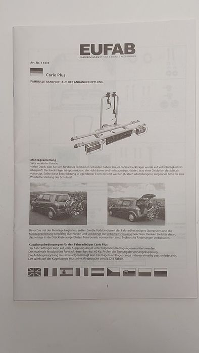 Велокріплення Eufab Carlo Plus