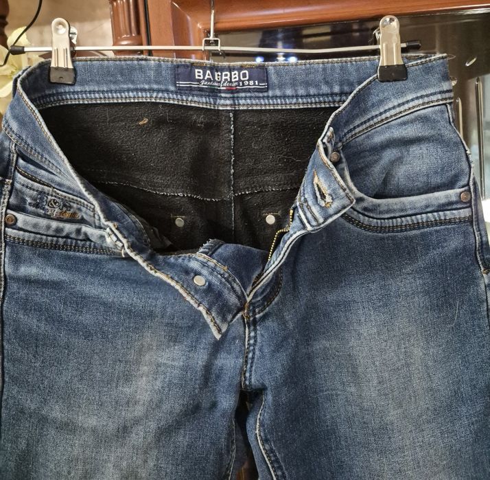 Джинсы мужские теплые на флисе р.29