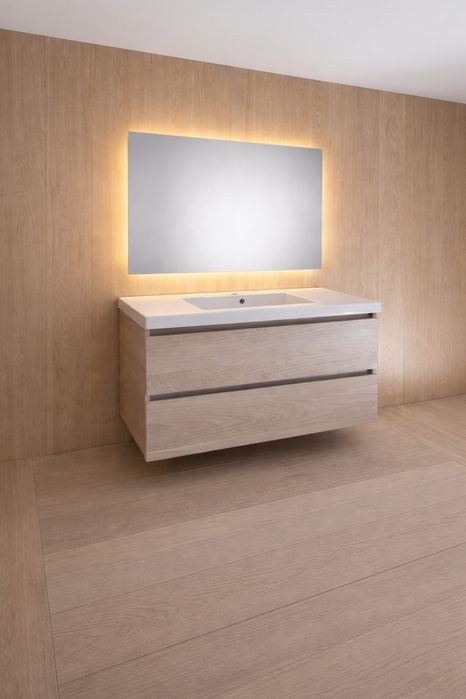 Komplet lazienkowy SaniJura szafka umywalka lustro LED premium