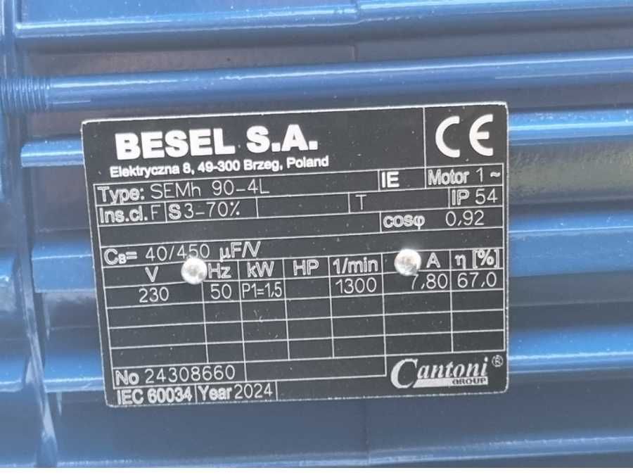 silnik elektryczny 1 faz wyłącznik 1,5 kW FV 230V betoniarka Agro Wikt