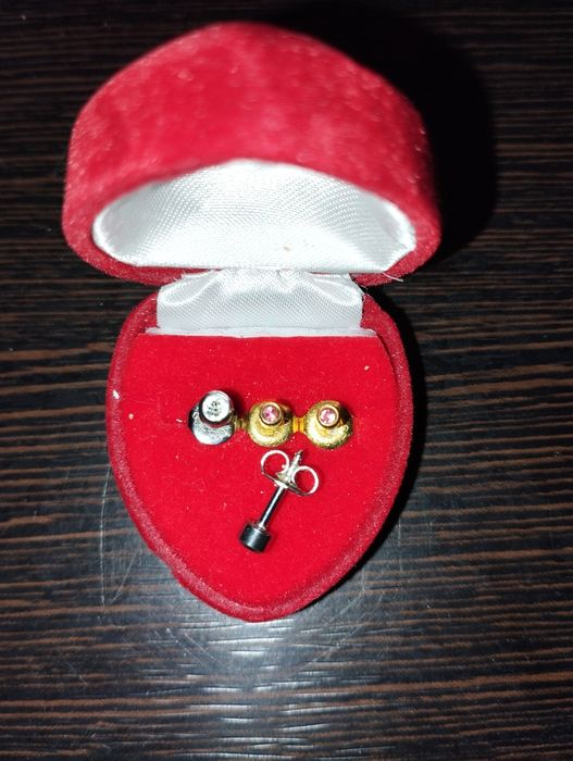Сережки гвоздики с медзолота