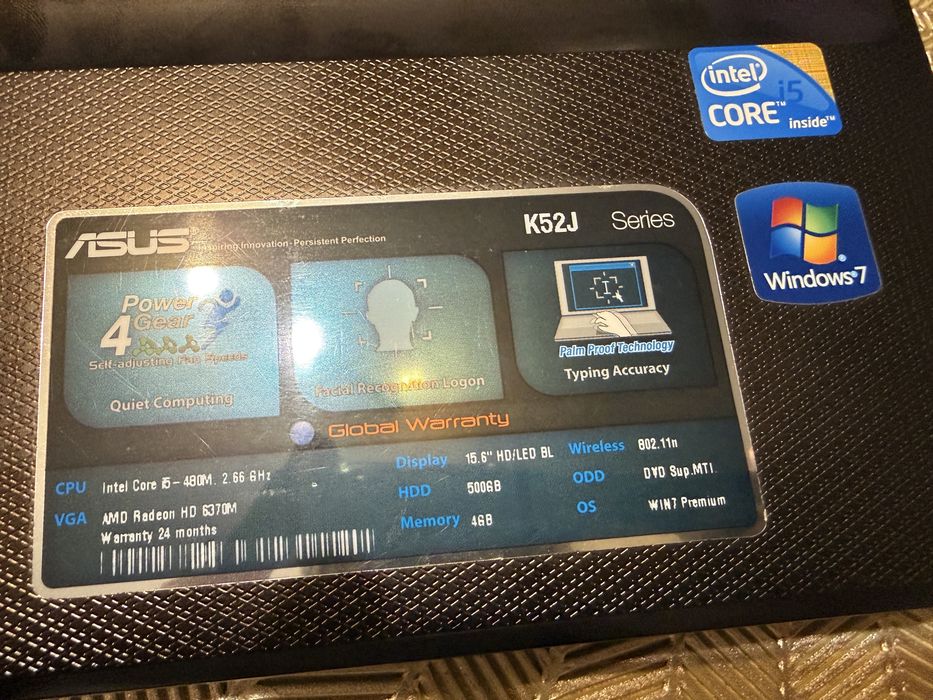 Laptop Asus K52J i5 4gb 320Gb Windows 10