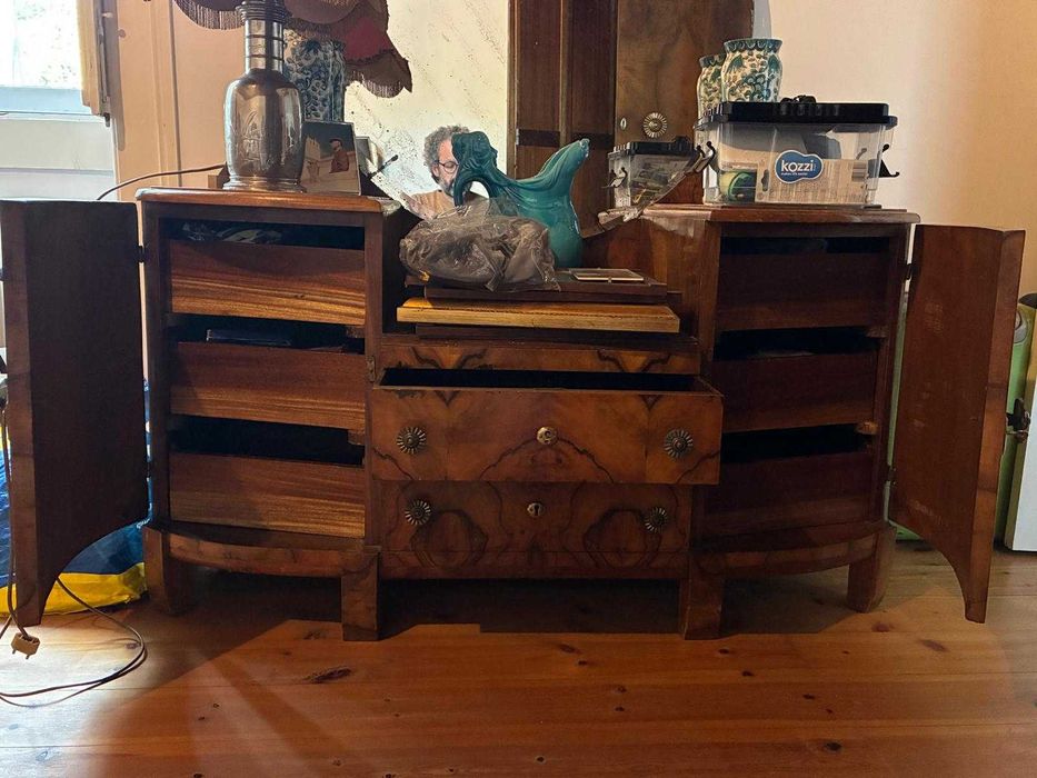 Mobilia de quarto em nogueira art deco