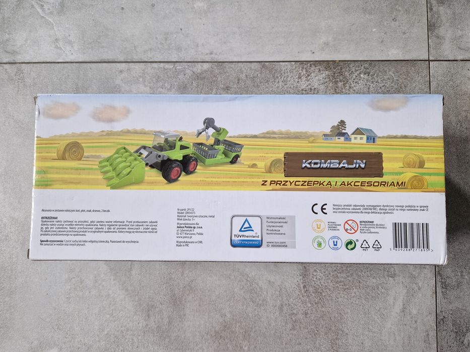 Zabawka Kombajn z przyczepką i akcesoriami. Nowe