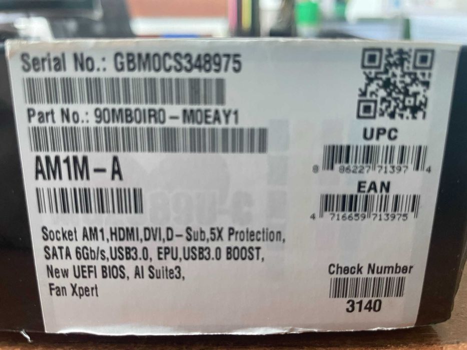 Материнська плата Asus AM1M-A + процесор