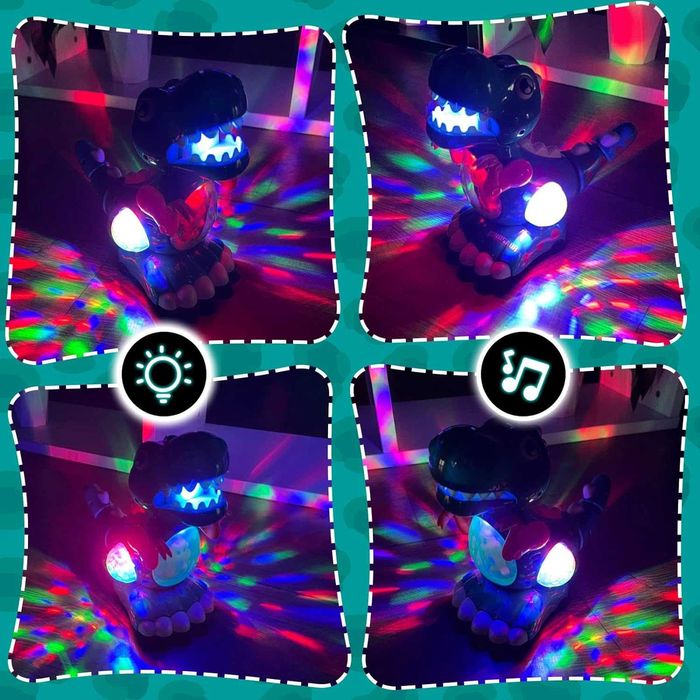 Zabawki muzyczne dla dzieci ruchomy dinozaur świecący P769