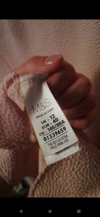 Pudrowa sukienka rozmiar L