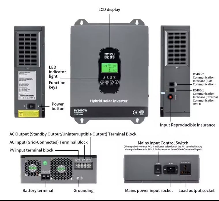 Гібридний інвертор 24в 3.3квт DATOUBOSS  DT-2433M