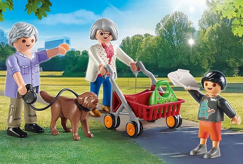 Playmobil Grandparents and Grandchildren Park Figures Set - New
