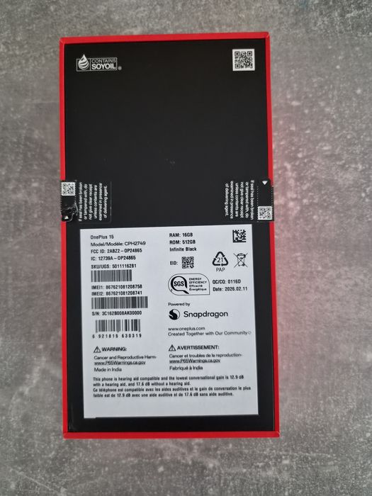 OnePlus 15, 16/512gb, CPH2749 USA, чорний