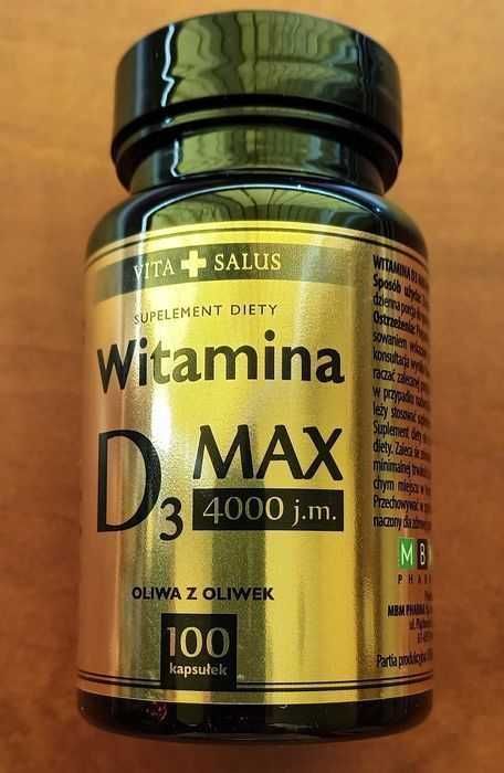 Witamina D3 Max 4000j 100 kapsułek duże opakowanie