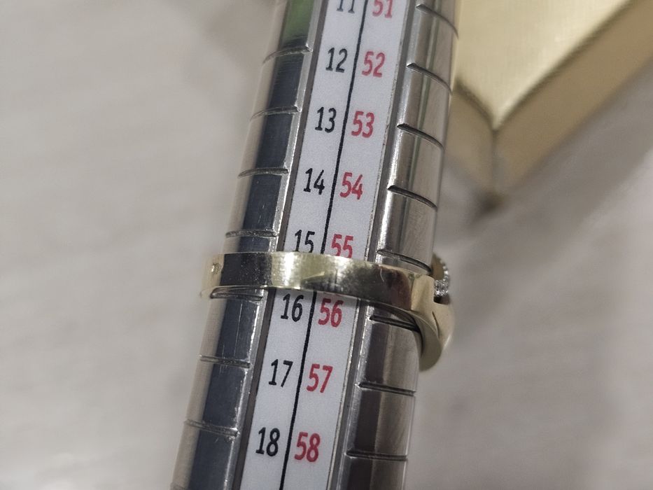 Złoty pierścionek szeroki gładki z OCZKAMI PR 585