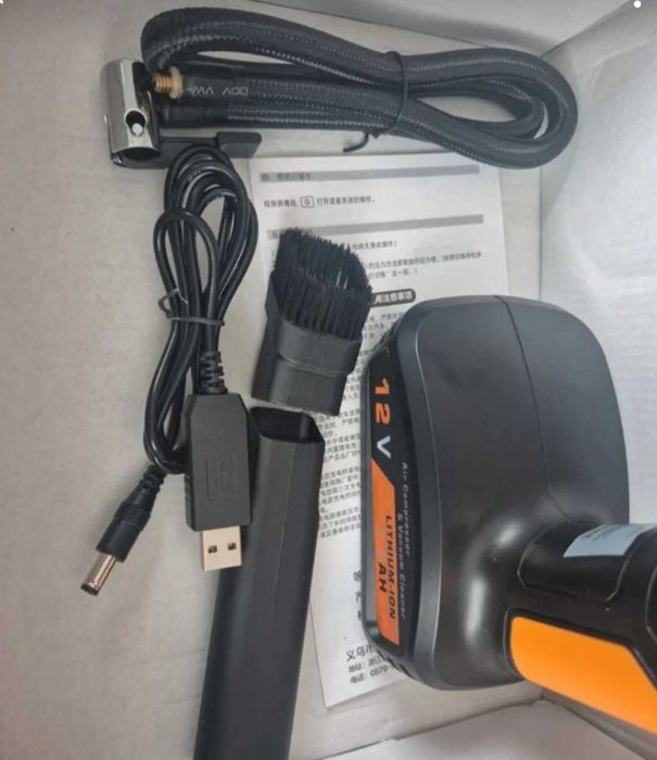 Компресор і пилосос портативний 2 в 1 потужний зручний в авто