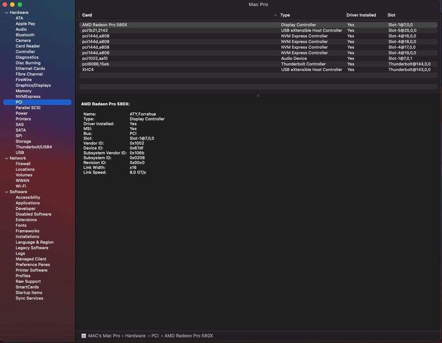 MAC PRO 2019 12 Core 32Go RAM 250Go Drive + 2 x PCIe Sonnet para DDs