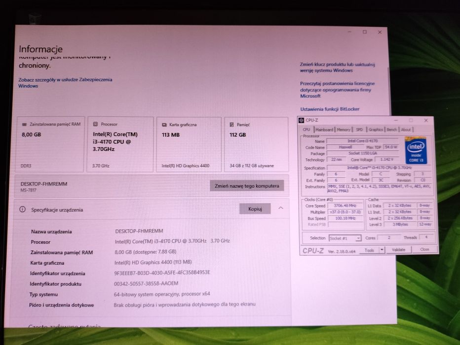 MSI All-in-One i3 / 8 GB RAM / Windows 10