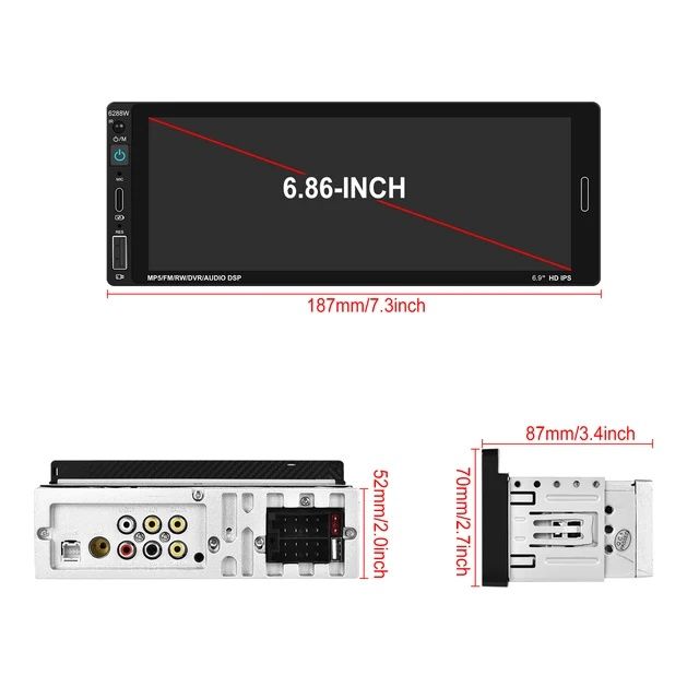 Rádio 1din 7 polegadas ecrã touch FM RDS Mirrorlink USB NOVO