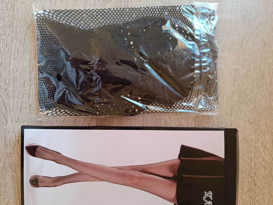 Czarne rajstopy z cyrkoniami (nowe)