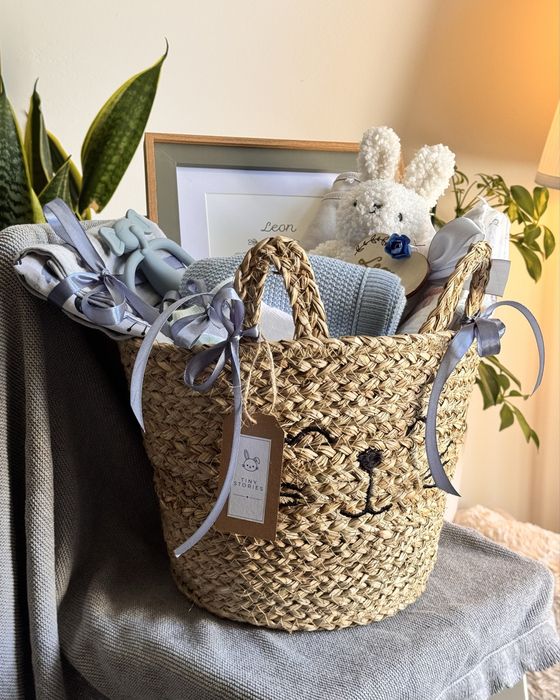 Box prezentowy dla noworodka Standard | Kosz wyprawka Baby Shower Chrzest | Tiny Stories