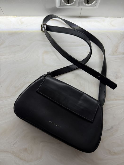 Сумка bagllet, шкіряна сумка баглет з довгою ручкою