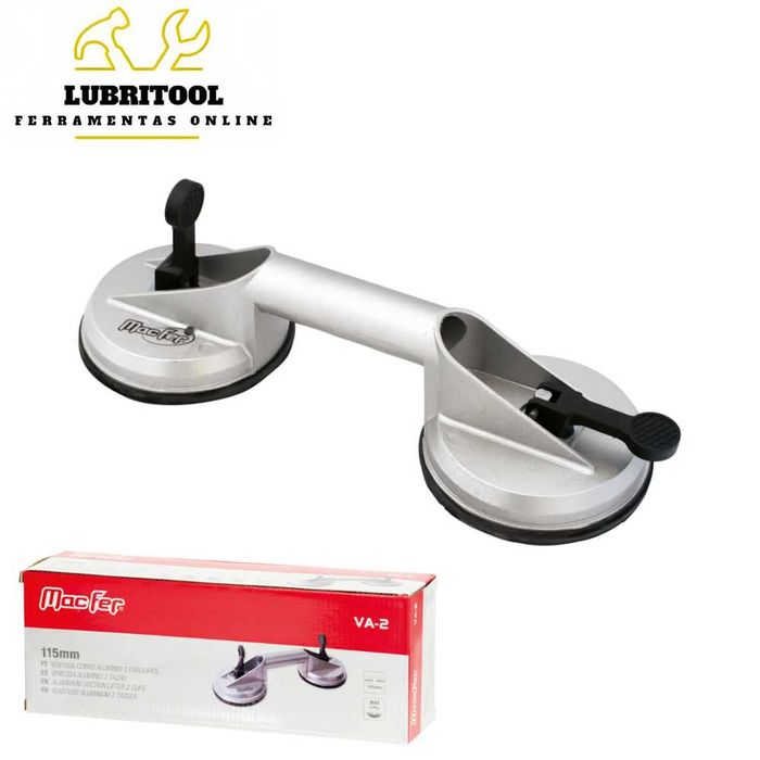 Ventosa Dupla 115mm 2 Fixadores Corpo Alumínio 80kg 0012.017 | NOVAS