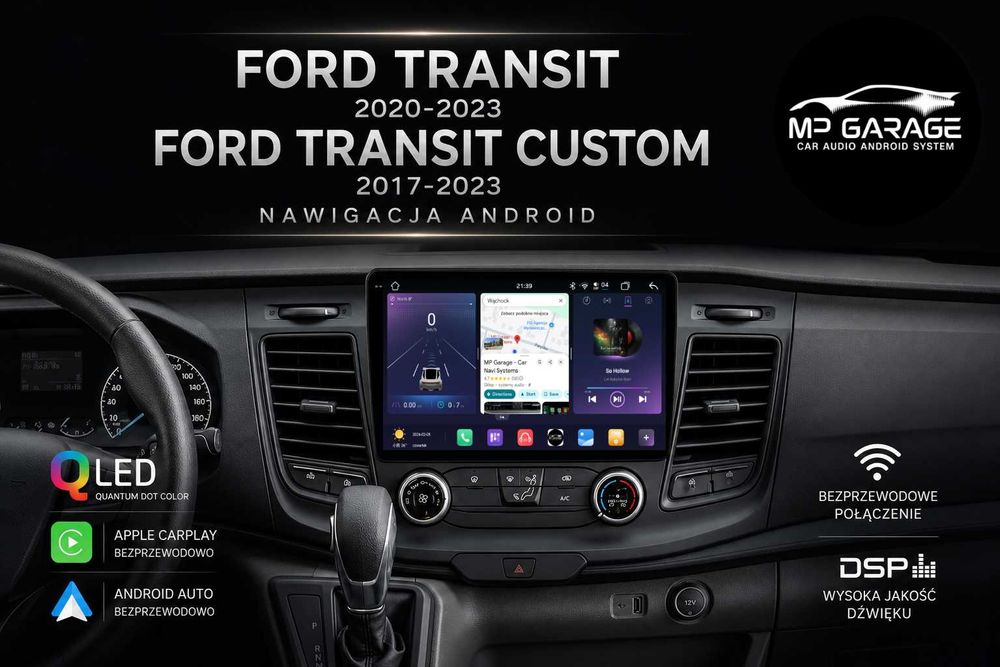 Nawigacja Ford Transit 2020_2023 Android 14 CarPlay 4G Montaż FV