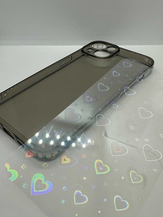 Obudowa Plecki Etui Case Iphone 13 Szare + Serduszka kod 220